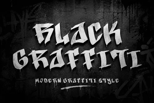 Blackout Graffiti Display Font letters shown on a sample sheet