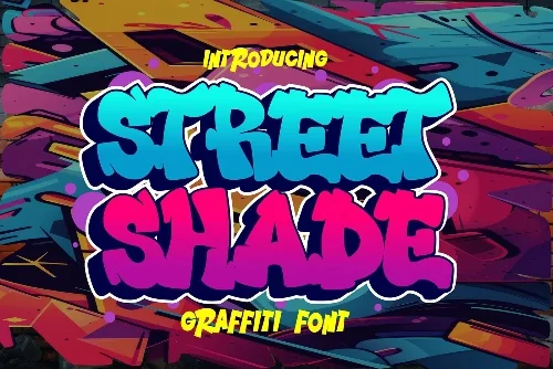 Drop Shadow Street Font letters shown on a sample sheet