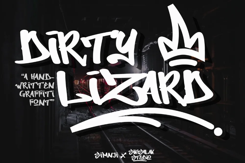 Gritty Scrawl Street Font letters shown on a sample sheet