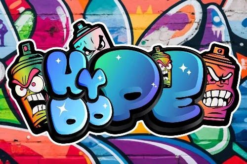 Hype Street Poster Font letters shown on a sample sheet
