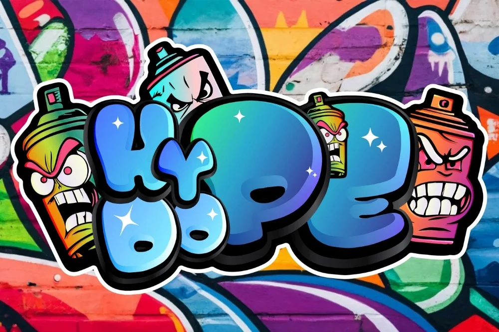 Hype Street Poster Font letters shown on a sample sheet