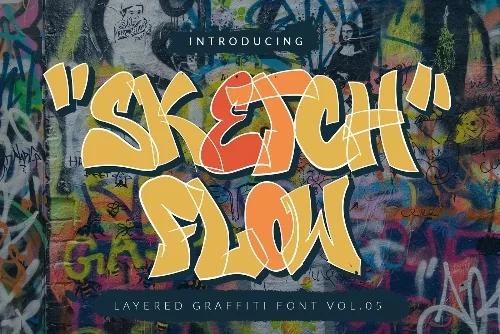 Sketchbook Flow Lettering Font letters shown on a sample sheet
