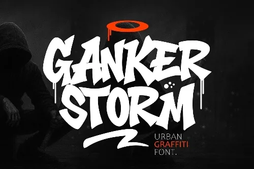 Storm Chaser Graffiti Font letters shown on a sample sheet