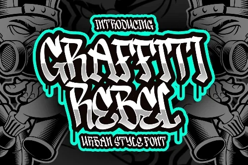 Street Riot Graffiti Font letters shown on a sample sheet