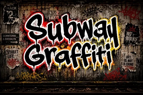 Subway Car Lettering Alphabet letters shown on a sample sheet