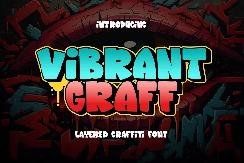 Vibrant Color Pop Graffiti Font letters shown on a sample sheet