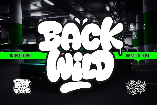 Wild Style Comeback Font letters shown on a sample sheet